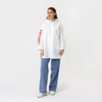 Дождевик взрослый укороченный &laquo;Свобода&raquo;, на кнопках, цвет белый, размер 42-48