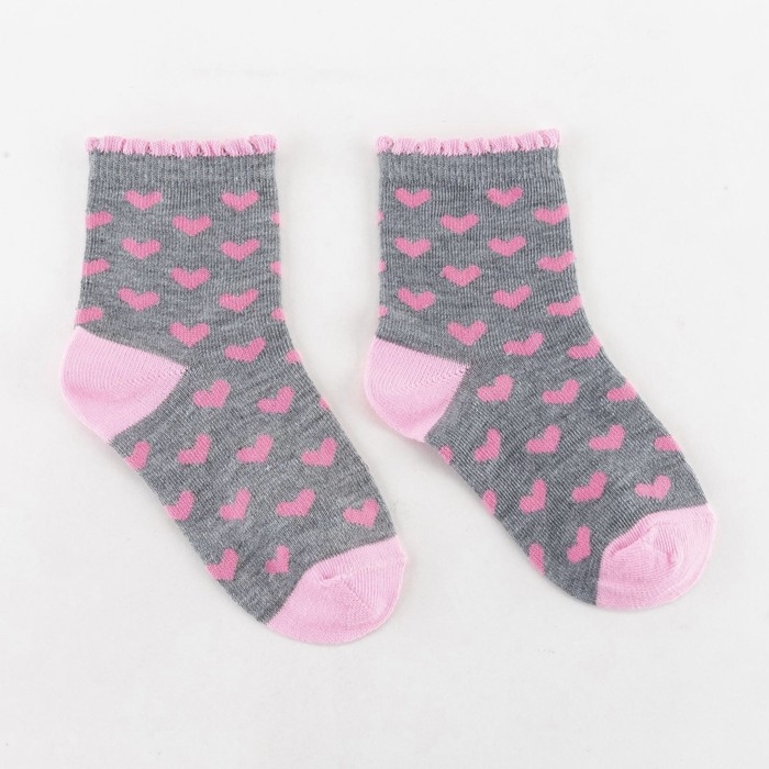 Носки детские, цвет серый МИКС, размер 20-22