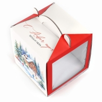 Коробка кондитерская с окном, сундук, &laquo;Тепла и уюта&raquo;, 20 х 20 х 20 см, Новый год