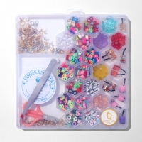 Набор для создания украшений &laquo;Краски&raquo;, 24 вида бусин, фурнитура, ножницы, леска 0,6 мм