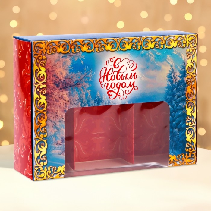 Новый год. Кондитерская упаковка под 3 эклера "Сказочного настроения", 20 x 15 x 6 см