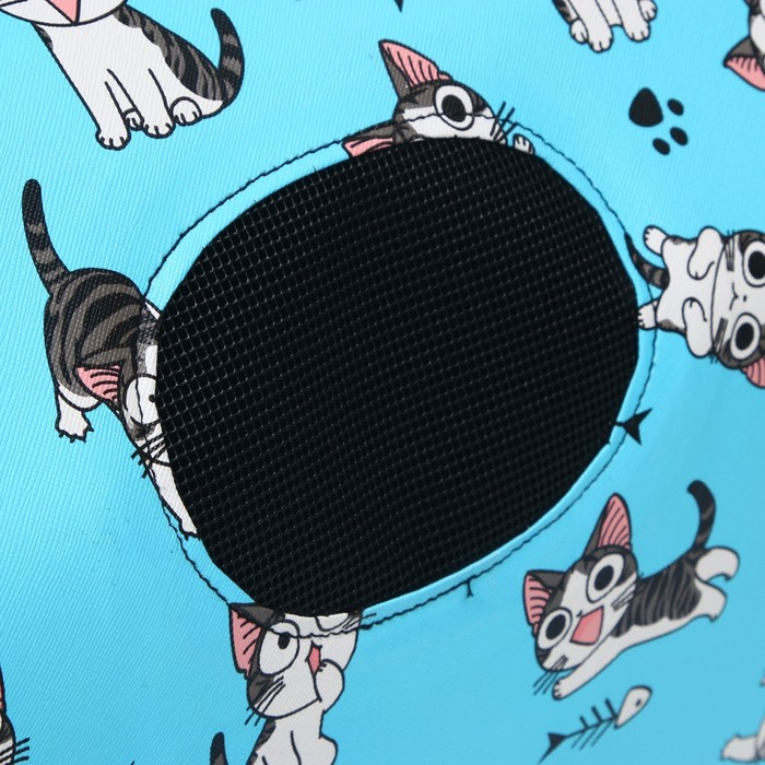 Сумка - переноска для животных Сумка - переноска для животных "Играющие котики", голубая, размер L, 53 х 21 х 29 см
