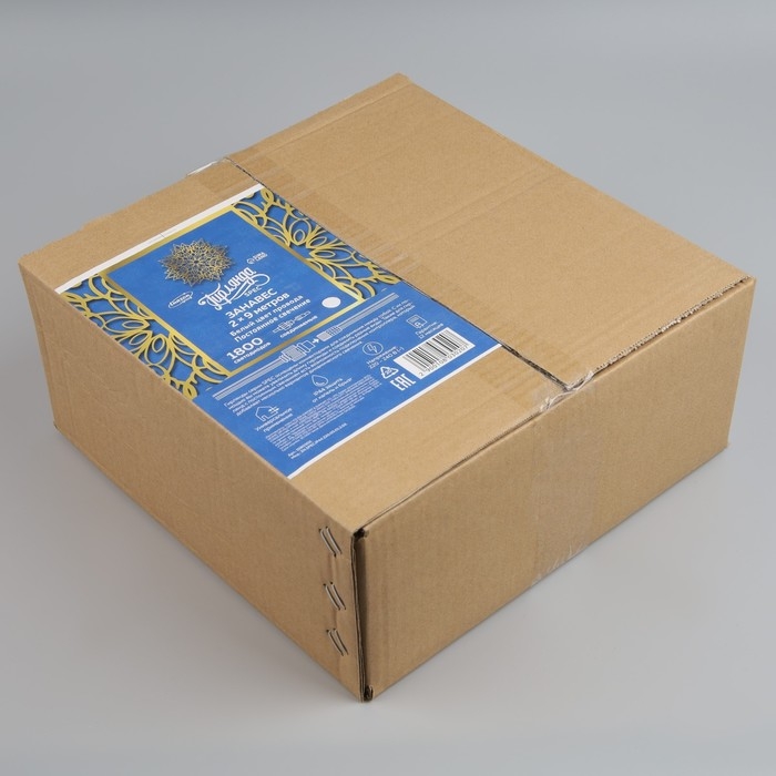 Гирлянда &laquo;Занавес&raquo; 2 &times; 9 м, IP44, УМС, белая нить, 1800 LED, свечение белое, 220 В