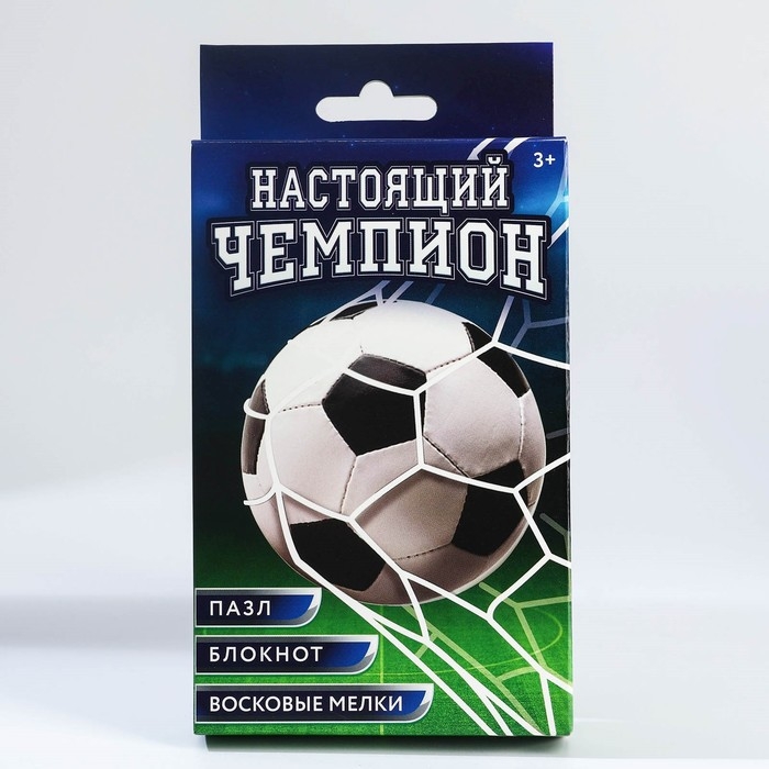 Подарочный набор блокнот - раскраска, мелки 4 шт. &laquo;Настоящий чемпион&raquo;