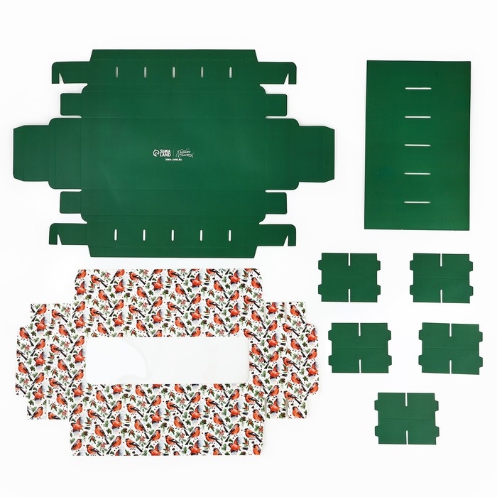 Коробка складная под 12 конфет «Снегири», 3.8 х 10.5 х 26.5 см, Новый год Коробка складная под 12 конфет «Снегири», 3.8 х 10.5 х 26.5 см, Новый год