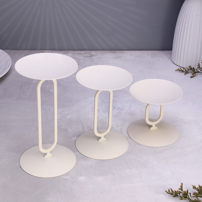 Набор подсвечников 10х20; 10х15; 10х10 см, белый