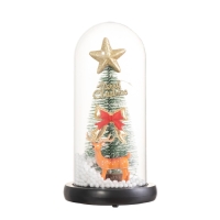 Светильник колба &laquo;Елка с бантом&raquo; 1,5Вт, LED, 3xAAA, черный USB 11х11х21см