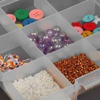 Органайзер для хранения мелочей, 13,5 &times; 13,7 &times; 2,3 см, цвет прозрачный