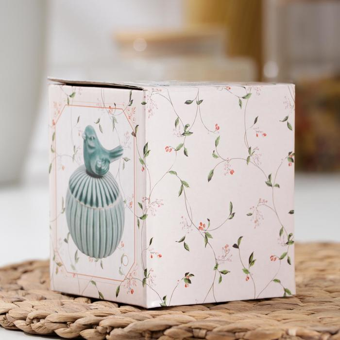 Банка керамическая для специй &laquo;Соловушка&raquo;, 130 мл, керамическая, цвет белый