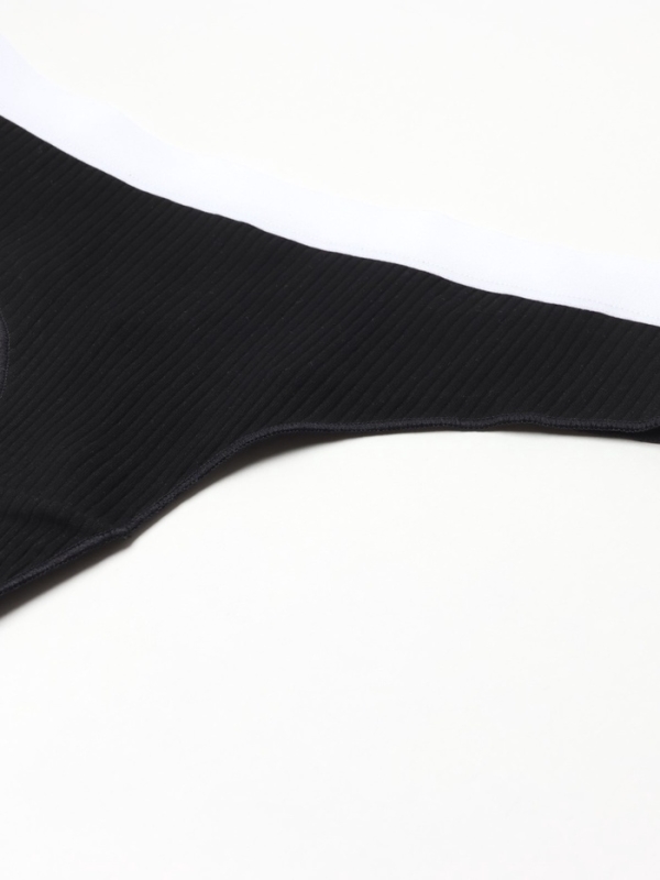 Набор трусов бразилиана MINAKU рубчик размер 44-46 (белый, бежевый, чёрный) 3 шт