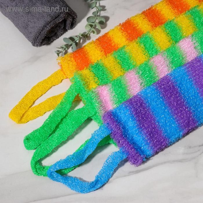 Мочалка для тела Доляна &laquo;Махровая&raquo;, 12&times;45 см, МИКС