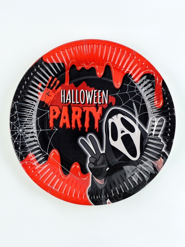 Набор бумажной посуды одноразовый "Halloween party" 6 тарелок, 6 стаканов