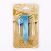 Свеча в торт &laquo;Цифра 1&raquo;, голубая, 6.5 см