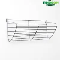 Кормушка для сена металлическая, 28 х 9 х 10 см, серебристая