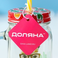 Банка стеклянная с крышкой и трубочкой Доляна «Лама», 450 мл, 10×7,5×13 см Банка стеклянная с крышкой и трубочкой Доляна «Лама», 450 мл, 10×7,5×13 см