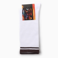 Носки мужские, цвет белый/коричневый, р-р 27 Носки мужские, цвет белый/коричневый, р-р 27