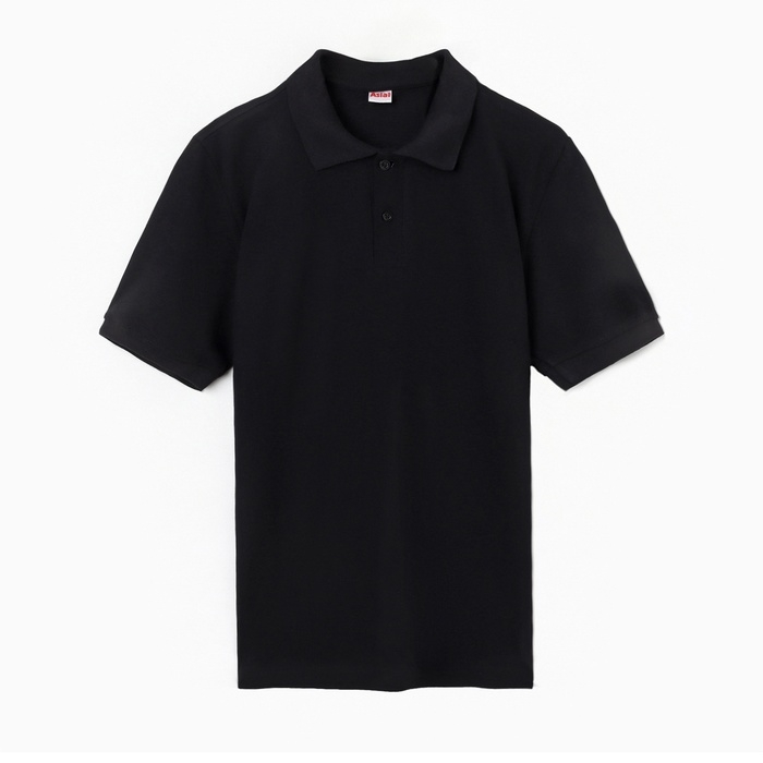 Футболка мужская поло, цвет чёрный, размер 56