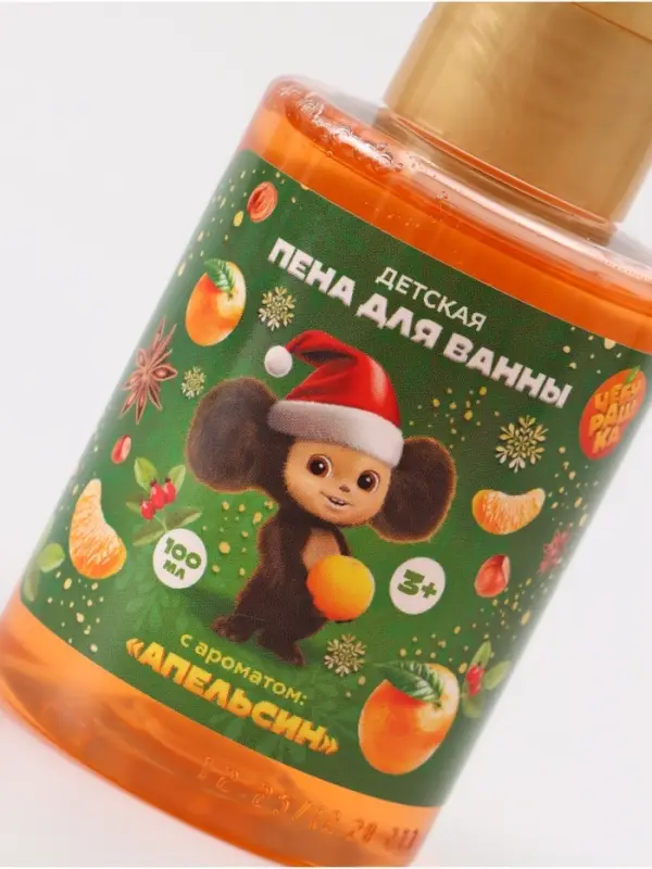 Детская пена для ванны, аромат апельсин, 100 мл, Чебурашка