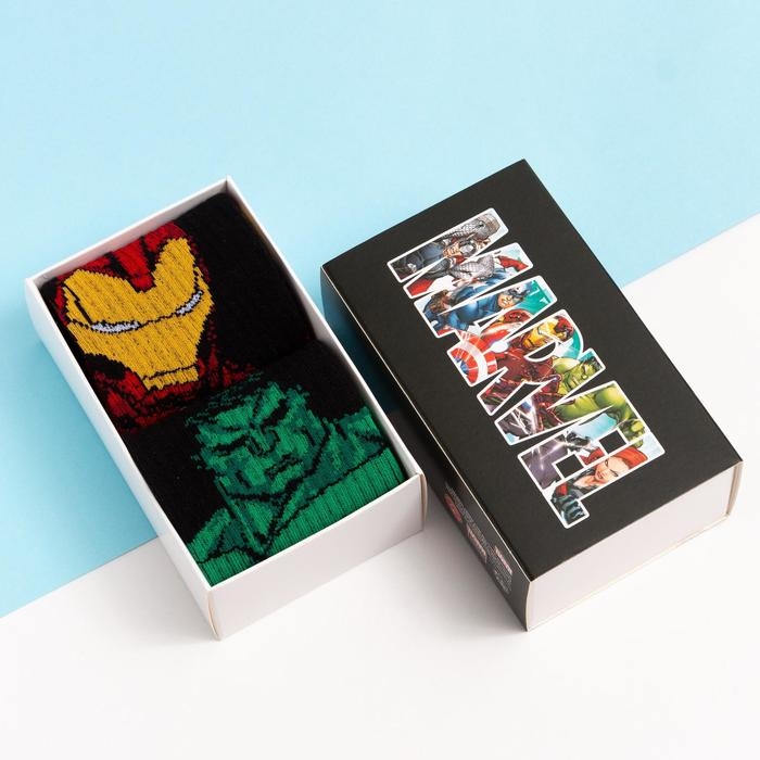 Набор носков Набор носков "Avengers", Мстители, 2 пары, 25-27 см