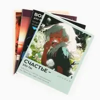 Тетрадь в клетку, 36 л., А5, на скрепке, блок №1 &laquo;Аниме. Цитаты&raquo; МИКС