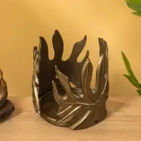 Подсвечник "Языки пламени" алюминий 15,2х15,2х16 см