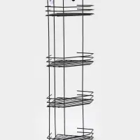 Полка для ванной угловая 4-х ярусная, 20.5&times;20.5&times;72 см, чёрная