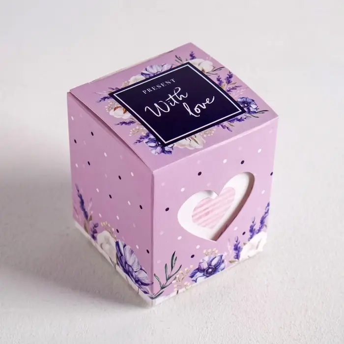 Коробка бонбоньерка, упаковка подарочная, &laquo;С любовью и нежностью&raquo;, 6 х 7 х 6 см