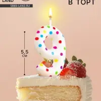 Свеча в торт на день рождения &laquo;Цифра 9&raquo;, 5.5 см