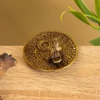 Подставка под благовония "Будда на тарелке" латунь 7 см