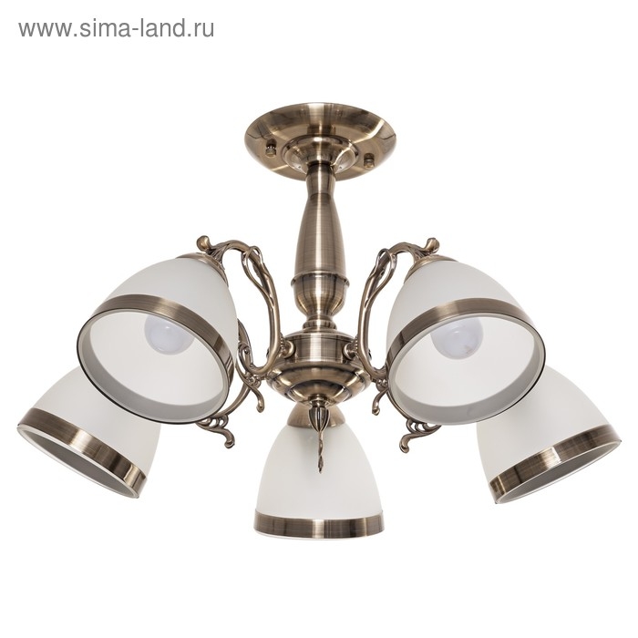 Люстра классика "Мадлен" 5 ламп 60W E27 основание античная бронза