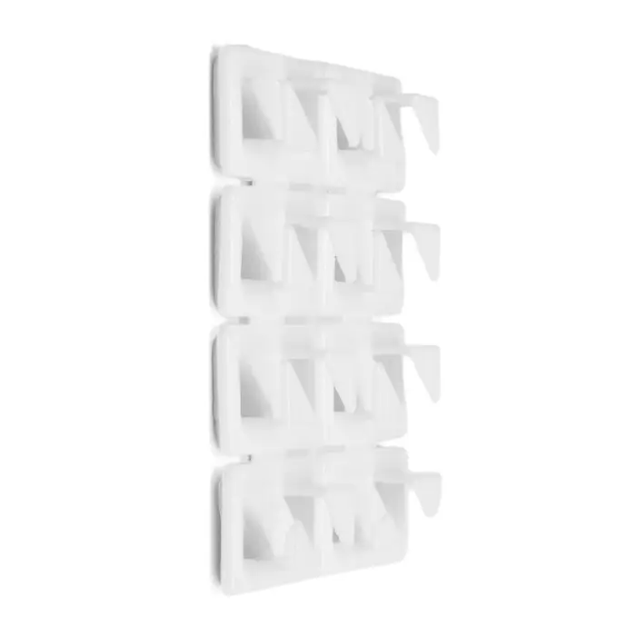Держатель самоклеящийся для проводов и гирлянд ТУНДРА krep, 8&times;30&times;15 мм, белый, 8 шт.