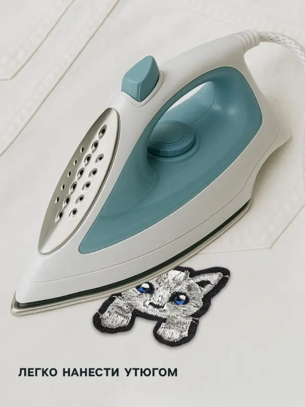 Термоаппликация &laquo;Котёнок с лапками&raquo;, 4&times;3.3 см, серая