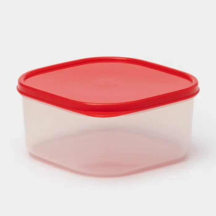 Контейнер квадратный Доляна, пищевой, 700 мл, цвет красный