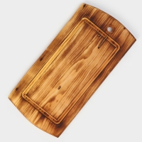 Доска разделочная в обжиге с кровостоком Wild Kitchen, 50&times;20-25&times;2,5 см, цельный массив кедра
