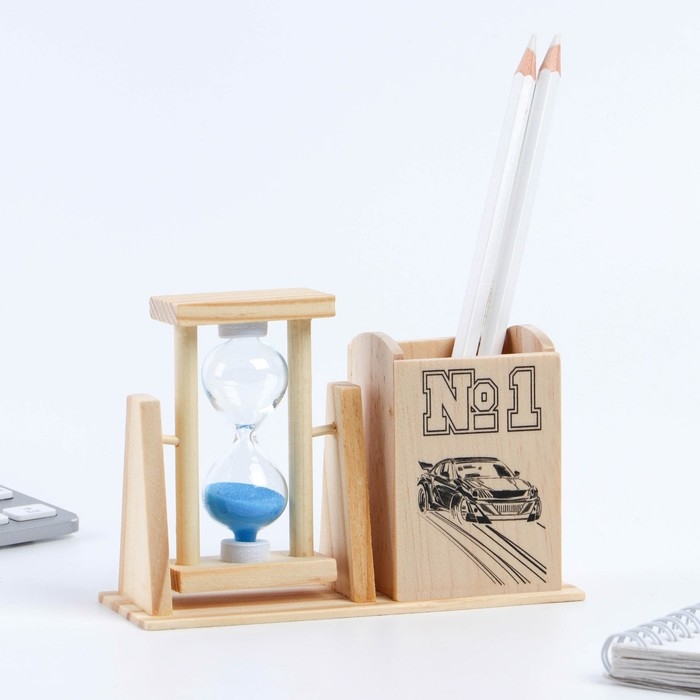 Органайзер для канцелярии с песочными часами (2 в 1) «№1» Органайзер для канцелярии с песочными часами (2 в 1) «№1»