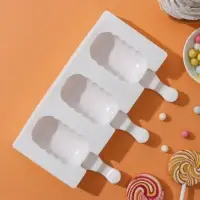 Форма для мороженого &laquo;Эскимо волна&raquo;, силикон, 19.4&times;13 см, 3 ячейки (7&times;4 см), МИКС