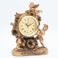 Часы настольные интерьерные "Ангелы", 21 х 26 см, циферблат d-8.5 см