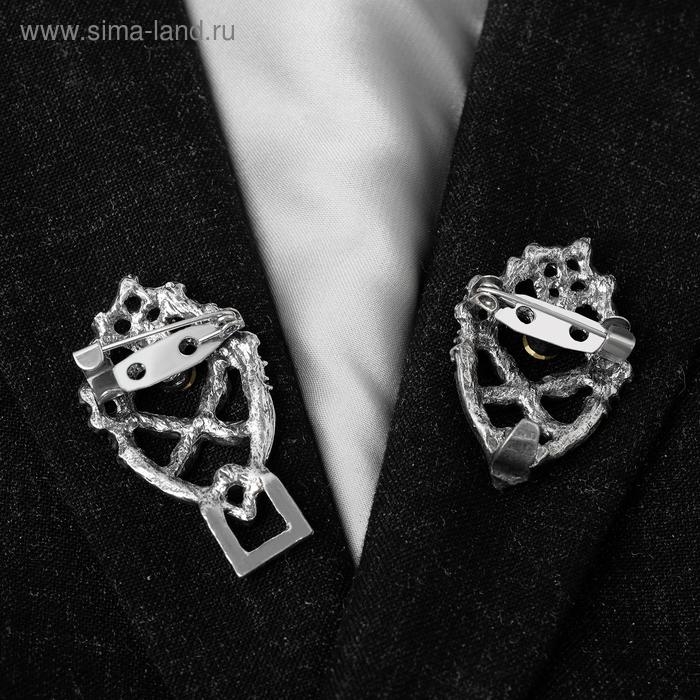 Зажим для кардигана «Эклипс», цвет серый в чернёном серебре Зажим для кардигана «Эклипс», цвет серый в чернёном серебре