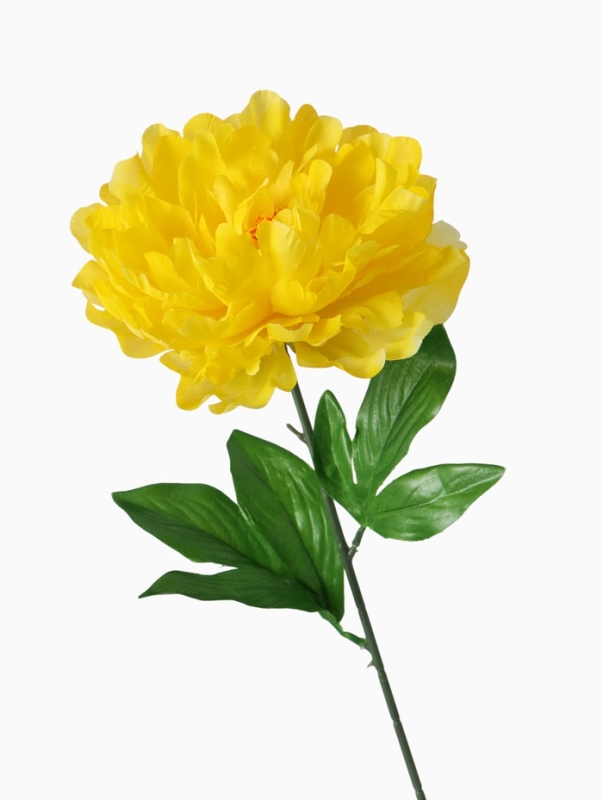 Цветы искусственные "Пион бархатный" 15х55 см, жёлтый