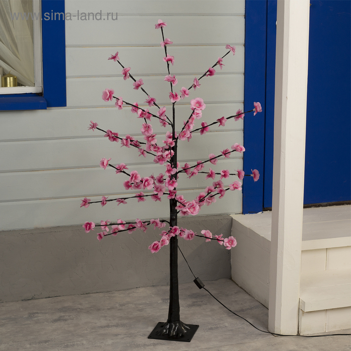 Светодиодный куст &laquo;Цветы&raquo; 1.2 м, 120 LED, постоянное свечение, 220 В, свечение розовое