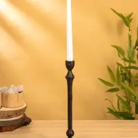 Подсвечник "Лава" 10х10х32 см, алюминий, цв чёрный