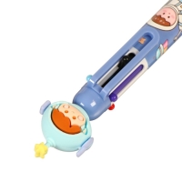 Ручка шариковая 6-цветная "Космонавт", 0,5мм, штрихкод на штуке, микс