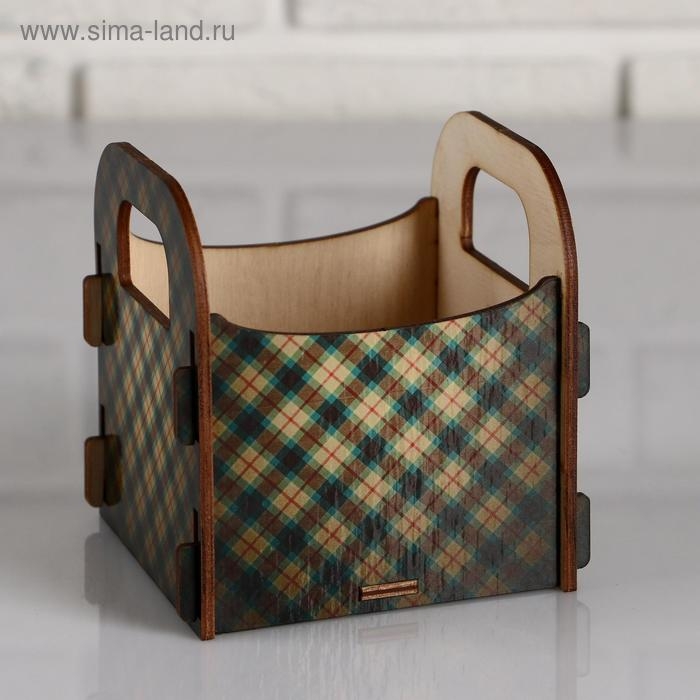 Кашпо деревянное 10.5&times;10&times;11 см подарочное Рокси Смит "Поздравляем! Галстук-бабочка", коробка