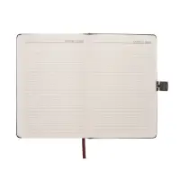 Ежедневник недатированный формат А5, с хлястиком, 80л, линия, пвх, Черный