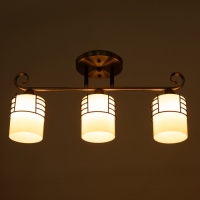 Люстра "Кипр" 3х40Вт Е27 латунь/черный 52х26х26см