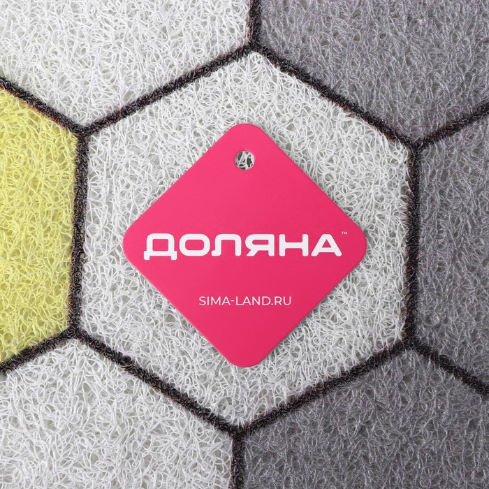 Коврик придверный грязезащитный Доляна &laquo;Гамма&raquo;, вырезной, 60&times;90 см, цвет серый