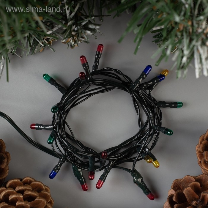 Гирлянда «Нить» 1.2 м, IP20, тёмная нить, 20 ламп, свечение мульти, 220 В Гирлянда «Нить» 1.2 м, IP20, тёмная нить, 20 ламп, свечение мульти, 220 В