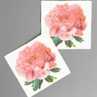Салфетки бумажные Гармония цвета многоцветие "Пион розовый", 24*24 см 50 листов