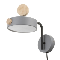 Бра с выключателем на проводе "Пиатти" LED 12Вт 4000К серый 15х26х16см