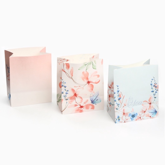 Набор крафтовых пакетов со стикерами, Принцессы, 18х22х12 см